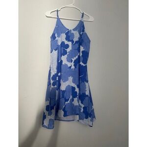 Citrine Carmel Blue Floral Mini Dress Swim and Be‎ Free Adjustable Straps M